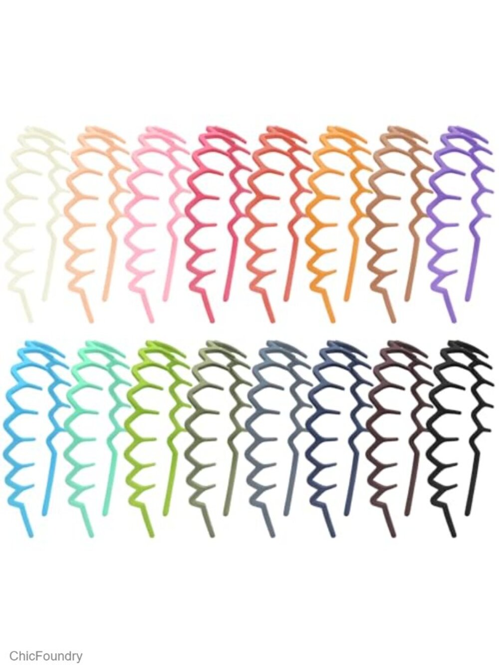 16 Pack Zig Zag Headbands Plastic Non Slip Women Girls Hair Accessories